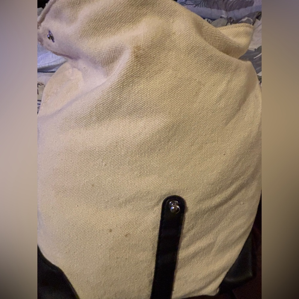 Vegan leather and canvas backpack - Picture 5 of 6